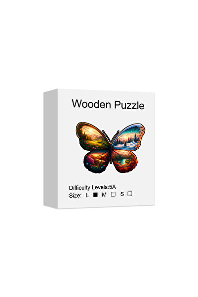 Choice1 ألغاز خشبية بنمط الفراشة على شكل أربعة فصول، قطع غير منتظمة الشكل على...