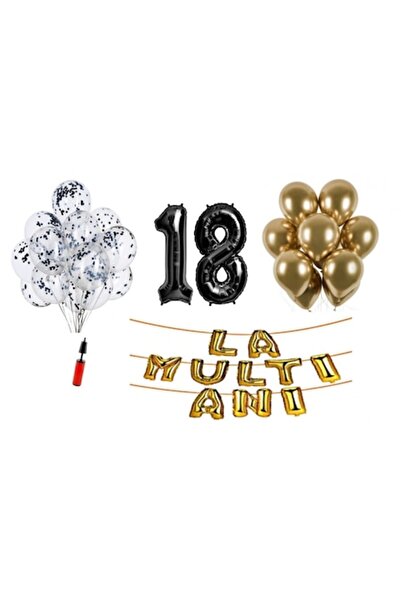 Domi Party & Gifts Set 33 baloane, Domi Party & Gifts, La mulți ani de 18 ani...