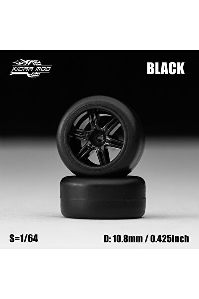 Choice9 MMW17 1/64 Model Car Black Wheels with Fixed Tires Comes with rivets ...