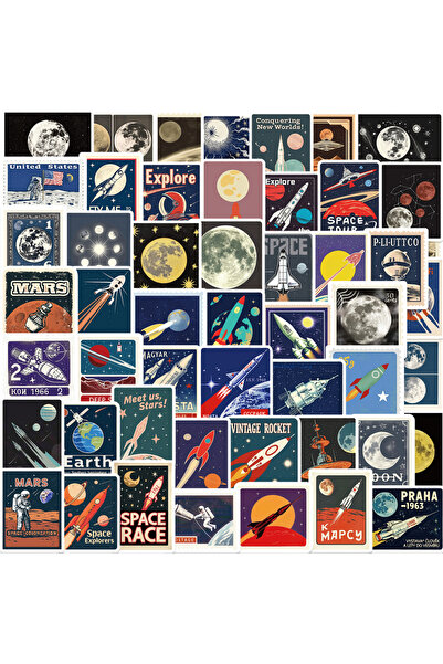 Choice 50 قطعة من ملصقات مخطط السفر الفضائي، ملصقات جرافيتي كرتونية للسماء ال...