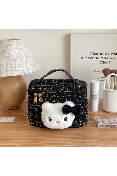 Choice1 MINISO Hello Kitty-Black Hello Kitty 2025 New Makeup Bag Large Capaci...