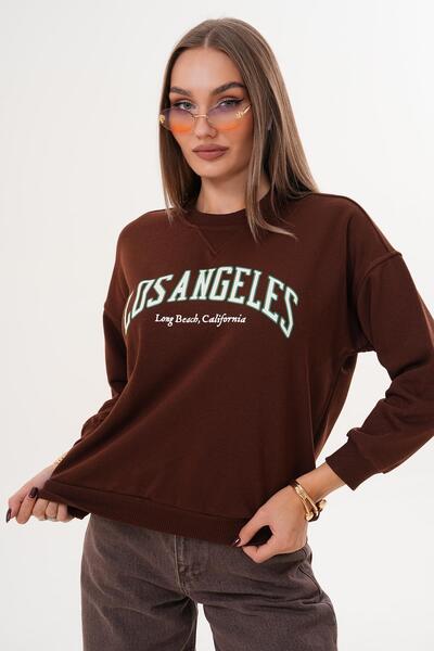 ŞİMAL Women's Printed Three Thread Sweatshirt 255320 -