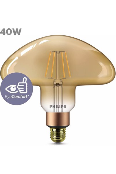 Philips Lighting مصباح كبير LED كلاسيكي تصميم فطر 7-40 واط، E27 كلفن، ذهبي قابل للتعتيم