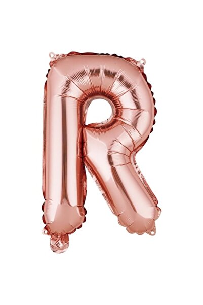 Danex Metallic Foil Balloon Letter R, 40 cm, Rose Gold, Inflates with Helium or Air