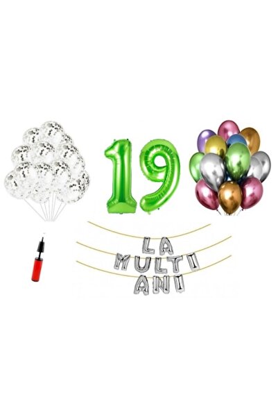 Domi Party & Gifts Set 33 baloane, Domi Party & Gifts, La mulți ani de 19 ani...