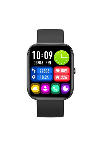 isen Ceas inteligent C08, Negru, TPU, TFT 1.91", Tensiune arterială, SpO2, Sport, Notificări, 200 mAh