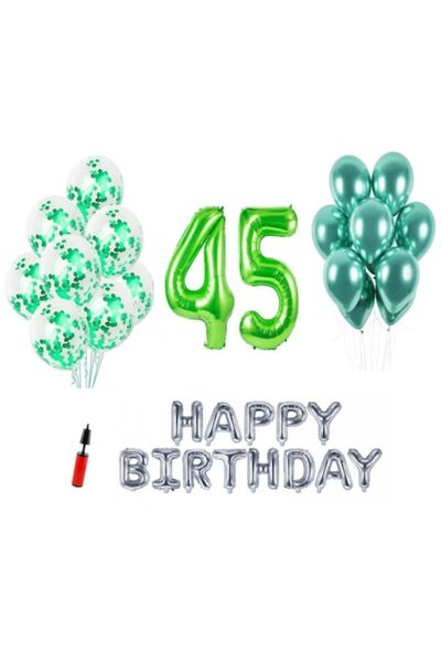 Domi Party & Gifts Set 33 baloane , La mulți ani aniversare 45 de ani, 1 m pe...