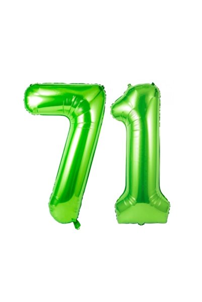 Domi Party & Gifts Set of 2 foil balloons, Green, 71st birthday, 100 cm
