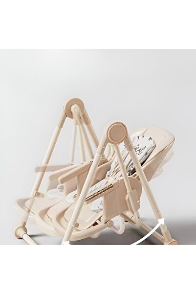 Danex Baby High Chair for Infants and Toddlers, Detachable Tray & Cover, Adjustable Height, Beige