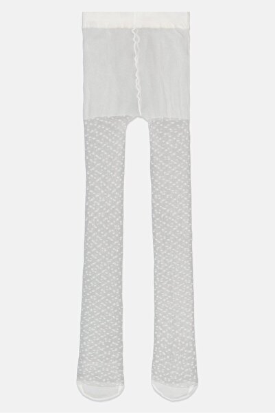 Sergent Major Toddlers Girl Textured Tights, White