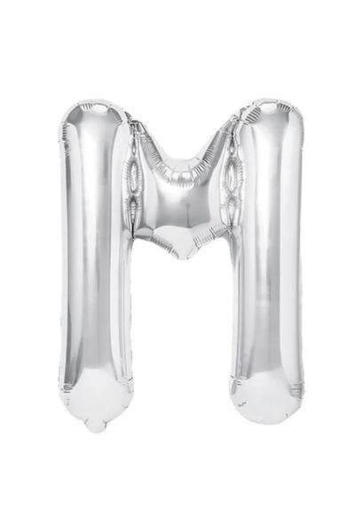 Danex Metallic Foil Balloon Letter M, 40 cm, Silver