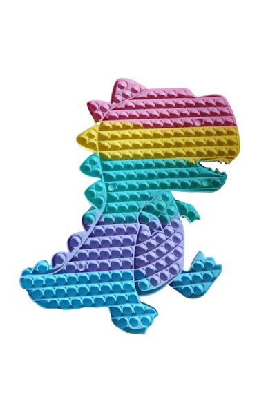 Juls Jucărie anti-stres Pop It Now din silicon, dinozaur, multicolor, 45x32 c...