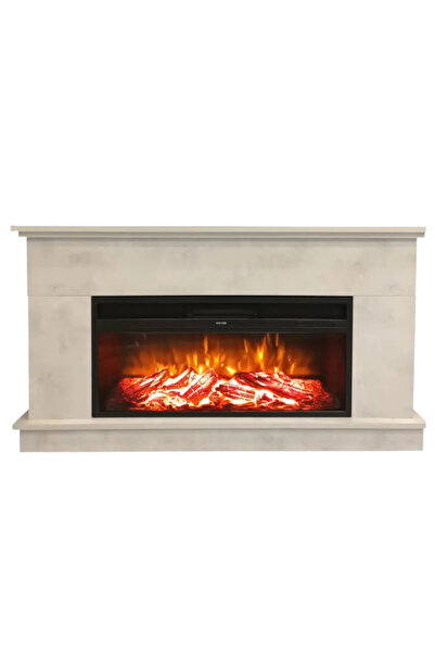DLC Large Penida Retro Beton Desen 1800 Watt Dekoratif Elektrikli Şömine