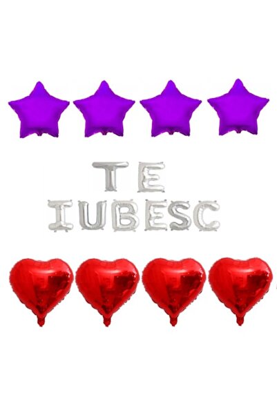 Domi Party & Gifts Set de 16 baloane folie I LOVE YOU argintii, Domi Party & ...