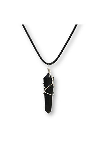 craftmystic Colier reglabil cu pandantiv hexagonal din shungit, 35 mm