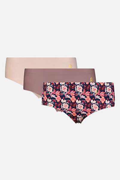 Chinese Laundry سراويل داخلية نسائية 3 قطع بشعار العلامة التجارية، متعددة الأ...