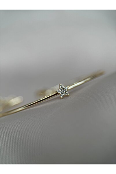 Luseda Yıldız Figürlü Gold Ayarlanabilir Bileklik