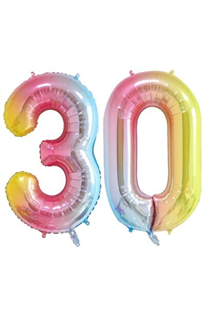 Domi Party & Gifts Set 2 baloane folie cifra , Curcubeu, aniversare 30 ani, 1...