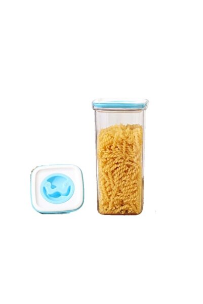 DAMUR Kitchen Storage Box, 2L, made of ABS+PET+Silicone, White/Blue Lid, 11.5...