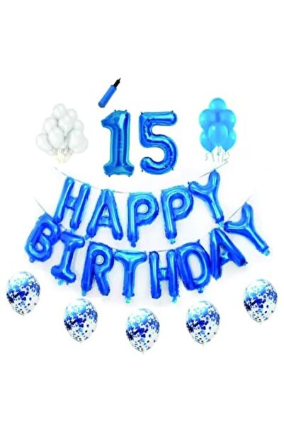 Domi Party & Gifts Set baloane Happy Birthday , 15 ani, albastru