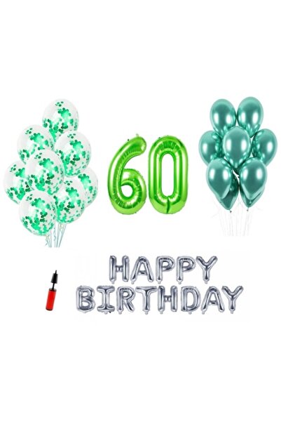 Domi Party & Gifts Set 33 baloane , La mulți ani aniversare 60 de ani, folie 1 m