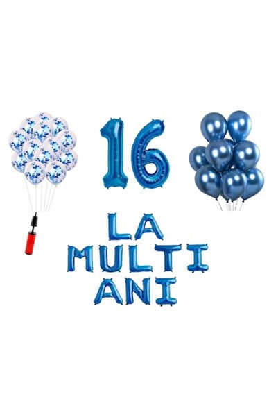 Domi Party & Gifts Set 33 baloane, DOMI PARTY & GIFTS®, La mulți ani de 16 an...