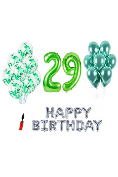 Domi Party & Gifts Set 33 baloane , Happy Birthday aniversare 29 ani, cifre foli