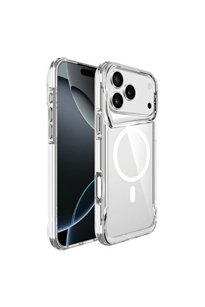 AktarMobile iPhone 17 Pro Max uyumlu Şeffaf MagSafe Kılıf Silikon Kapak Yükse...
