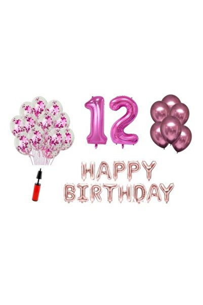 Domi Party & Gifts Set 33 balloons, Domi Party & Gifts, Happy Birthday 12 yea...