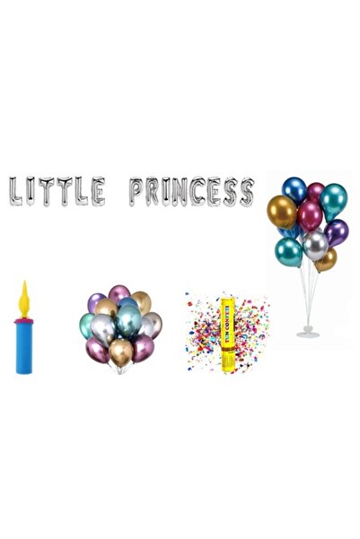 OEM Little Princess Balloon Set, Cake Topper, 75 pcs, Silver