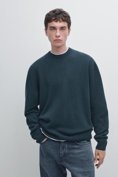 Massimo Dutti Yün karışımlı bisiklet yaka triko kazak