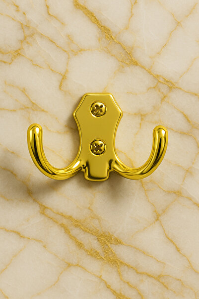 N.S NAMARK علاقة جدارية معدنية مزدوجة – تصميم أنيق بلون ذهبي لامع | علاقة ملا...