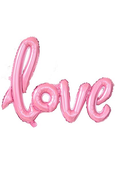 Danex Metal Foil Balloon 'Love' handwritten, 102x65 cm, Pink