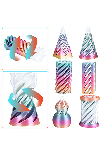 Choice لعبة مخروطية حلزونية مطبوع ثلاثية الأبعاد TGB-TTL02 صغيرة الحجم، لعبة مستحيلة المرور عبر عمود مربع، لعبة فيدجيت هيليكس فورتكس