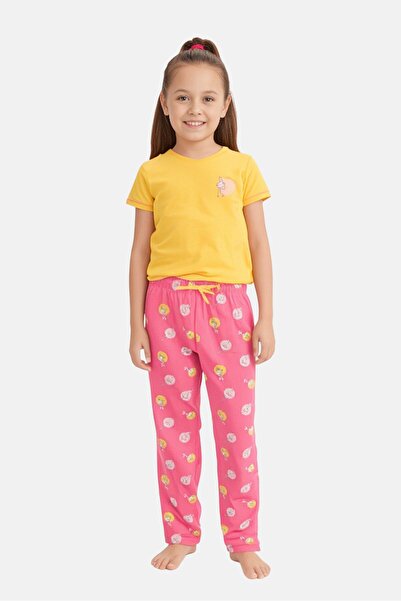 Zivame Kids Girl 2Pcs Graphic Print Pyjama Top And Bottom, Multicolor