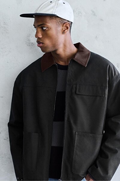 Pull & Bear Kontrast yakalı ceket