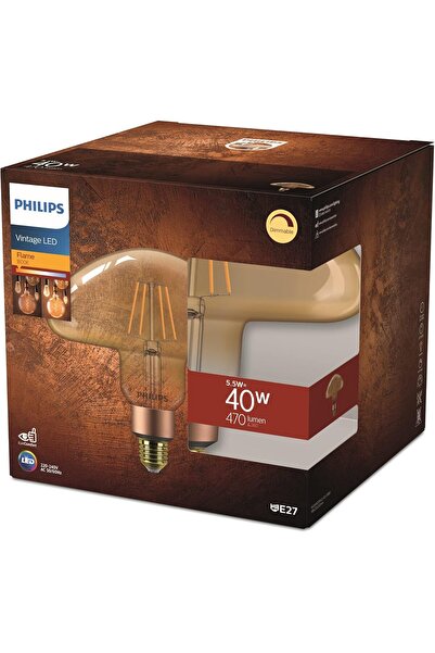 Philips Lighting مصباح كبير LED كلاسيكي تصميم فطر 7-40 واط، E27 كلفن، ذهبي قابل للتعتيم