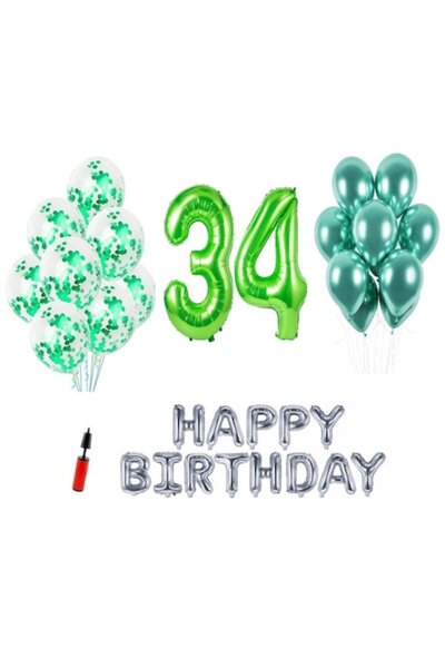 Domi Party & Gifts Set 33 baloane, DOMI PARTY & GIFTS®, Happy Birthday aniver...
