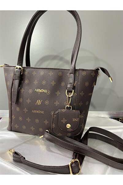 Armine Stylish Brown Printed Modern Shoulder Bag Coffee