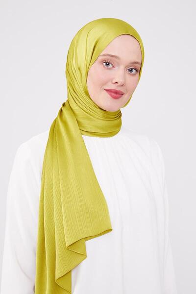 Levidor Yağ Yeşili Brillant Abiye Şal