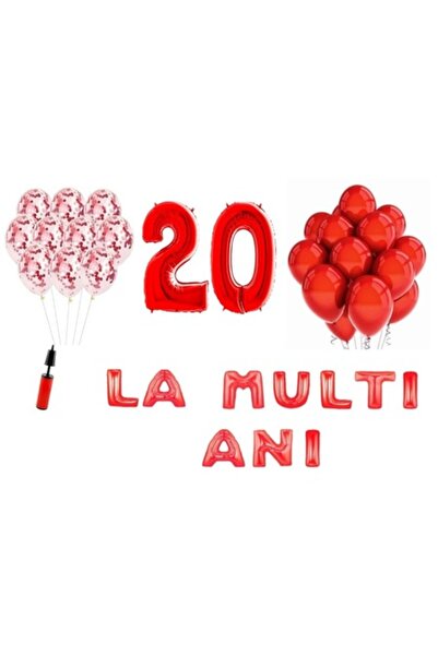 Domi Party & Gifts Set 33 baloane , La mulți ani aniversare 20 de ani, numere...