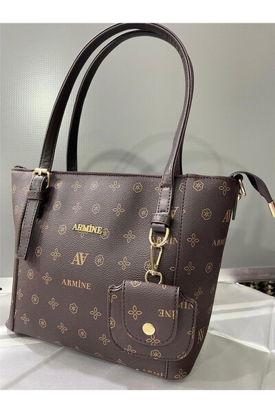 Armine Stylish Brown Printed Modern Shoulder Bag Coffee