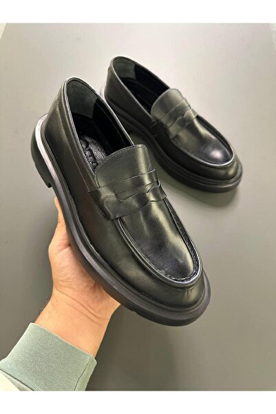 Serhat Özköroğlu LFR-F083-2 piele MERDANE AYAKKABI Negru