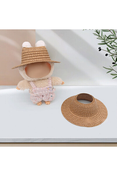 Choice قبعة قش فارغة بلون القهوة مقاس واحد لروبا لابوبو إكسسوارات الدمية الصغ...