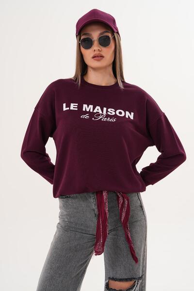 ŞİMAL Women's Printed Three Thread Sweatshirt 255321 -