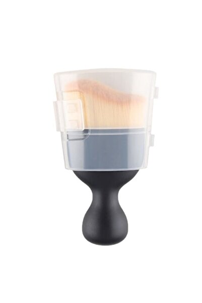 Danex Multifunctional Brush for Makeup and Car Dust Removal, Synthetic Hair, Protective Cap, Black