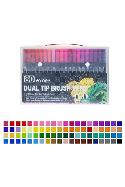 SIPEDO Set de 80 de markere, pe bază de apă, două tipuri de vârfuri, 1-2 mm, 0,4 mm, netoxice, uscare rapidă, pentru desi