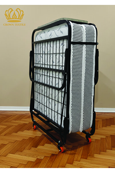 Crown Textile 80*190cm folding bed with compressed foam mattress, easy to move and store