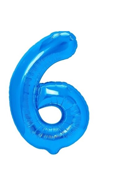 Danex Balon folie metalică, figurină numărul 6, 100 cm, albastru