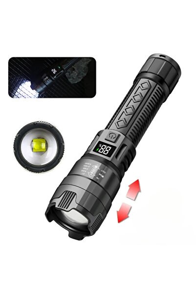 Choice 1 قطعة مصباح يدوي LED فائق السطوع 2000 لومن من النوع C قابل لإعادة الشحن وطويل المدى ومصباح تكتيكي خارجي